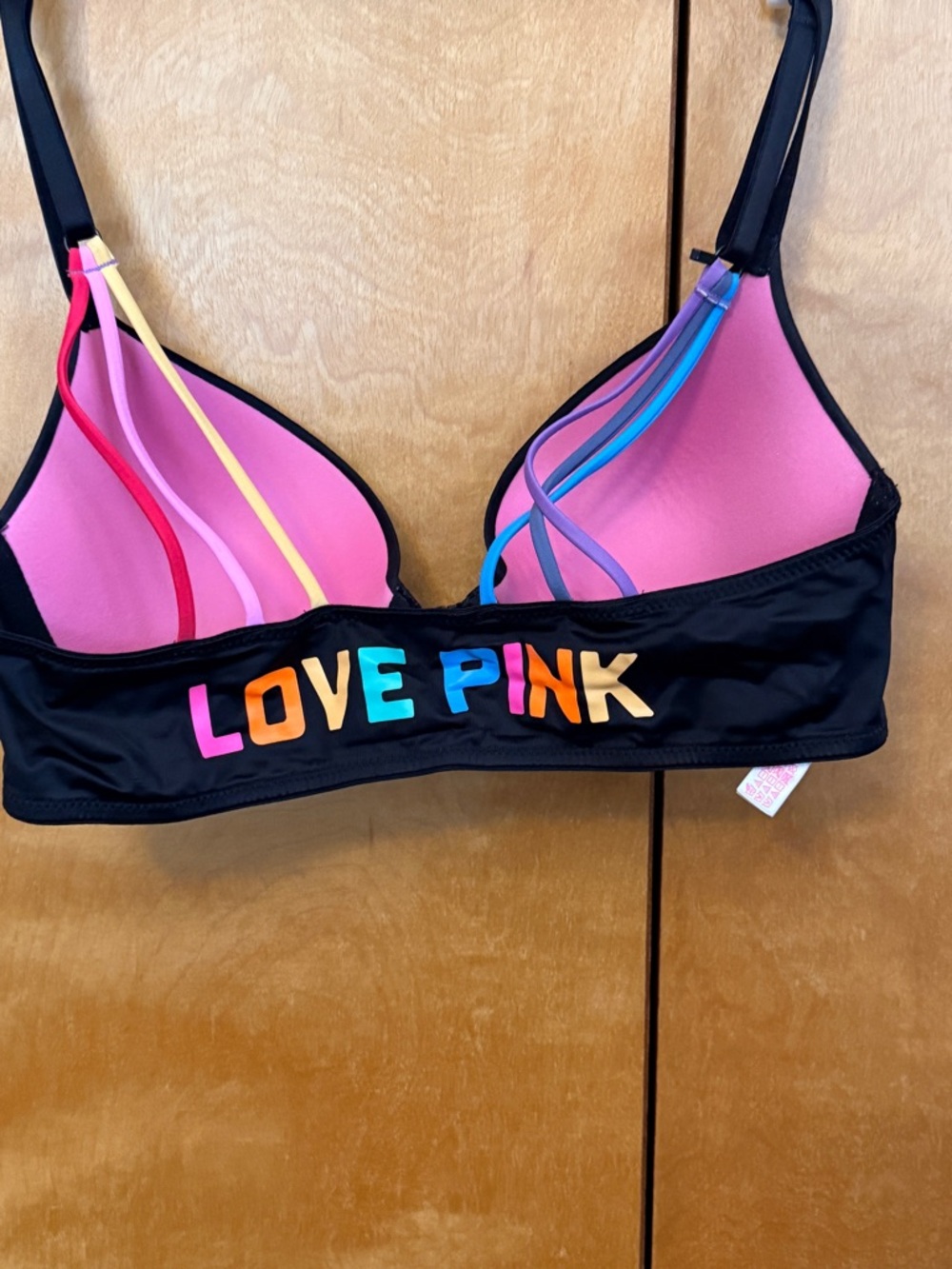 Victoria's Secret PINK Wear Everywhere Push-Up Rainbow Strap Bra 34D
